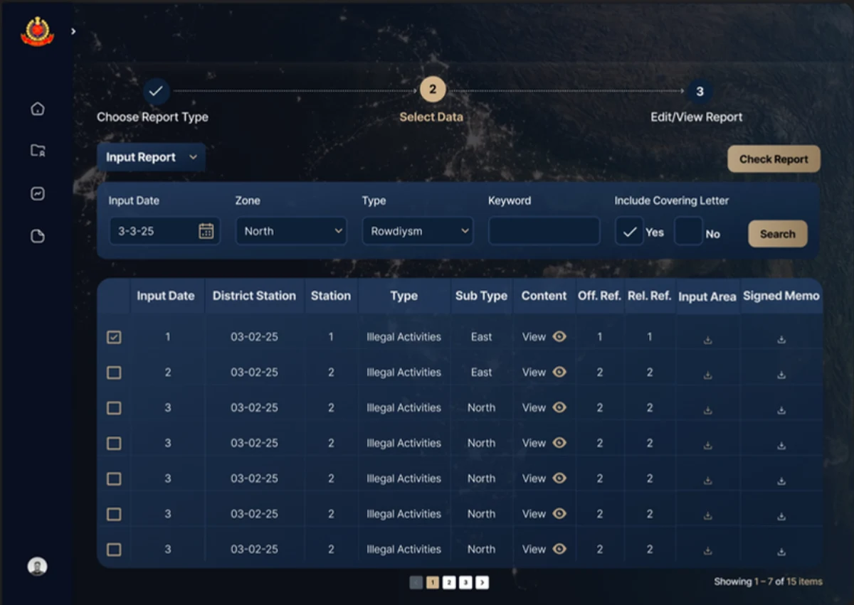 The new 3-step report wizard: Choose Report Type, Select Data, Edit or View Report, each step confirmed with a checkmark before moving on